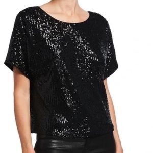 Milly Sequin Mini Striped V-Back Top - Size P